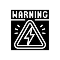 high voltage warning electric grid glyph icon vector illustration