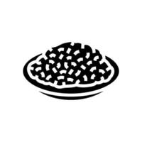 arroz mexicano cocina glifo icono vector ilustración