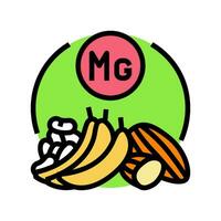 magnesium rich food osteoporosis color icon vector illustration