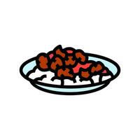 sesame chicken chinese cuisine color icon vector illustration