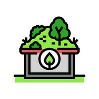roof green building color icon vector illustration