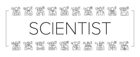 scientist laboratory lab science icons set vector