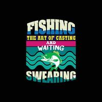 fishing t shirt design vector