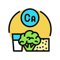 calcium rich food osteoporosis color icon vector illustration