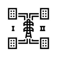 distributed generation electric grid line icon vector illustration