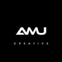 AMU Letter Initial Logo Design Template Vector Illustration