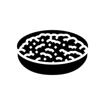 refritos frijoles mexicano cocina glifo icono vector ilustración