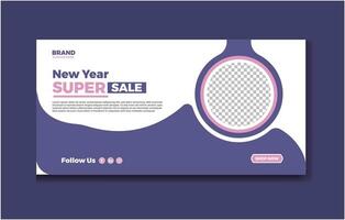 Web banner for new year super sale banner template design vector