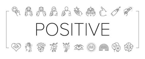 positive mood happy smile icons set vector