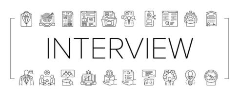 interview job business employee icons set vector