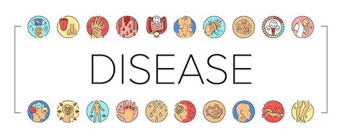 disease medical health icons set vector