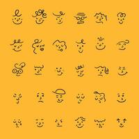 conjunto de emoticonos mundo emoji día saludo tarjeta diseño modelo con diferente sentimientos vector