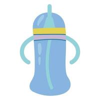 Cute hand drawn water bottle. White background, isolate. vector