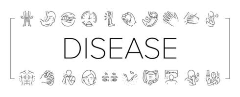 disease symptom health icons set vector