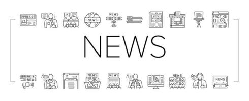 news business communication icons set vector