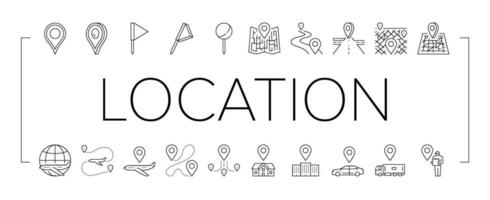 location pin map point icons set vector