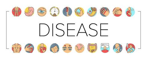 disease symptom health icons set vector