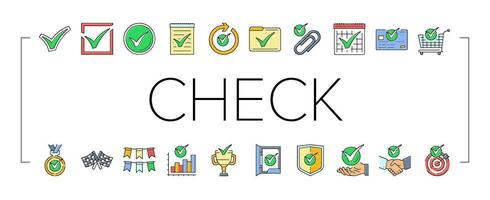 check mark tick ok icons set vector