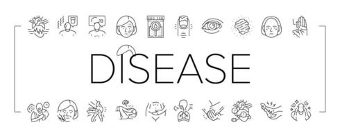 disease symptom health icons set vector