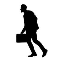 Silhouette of a business man carrying a briefcase vector