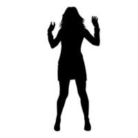 Silhouette of a slim female in dance pose. Silhouette of a woman dancing. vector