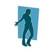 Silhouette of a man in dancing pose. Silhouette of a male dancer in performing pose. vector