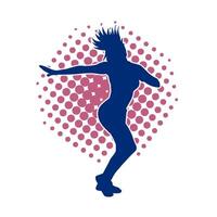 silueta de un Delgado hembra en danza pose. silueta de un mujer baile. vector