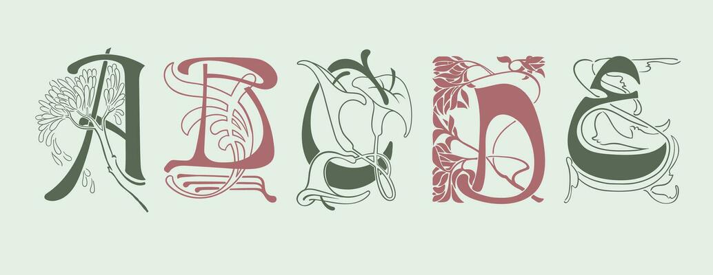 vintage typography alphabets collection