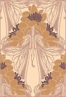 hand draw vintage floral frames with art deco style vector