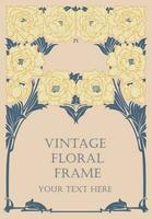 Vintage decorative floral frame background vector