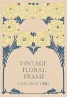 Vintage decorative floral frame background vector