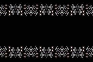 Ethnic geometric fabric pattern Cross Stitch.Ikat embroidery Ethnic oriental Pixel pattern black background. Abstract,vector,illustration. Texture,clothing,frame,decoration,motifs,silk wallpaper. vector