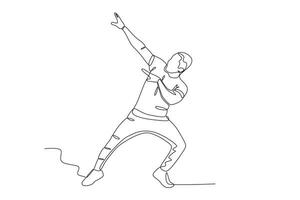 A man dances to music vector