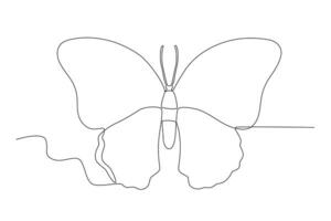 Top view of a flying butterfly vector