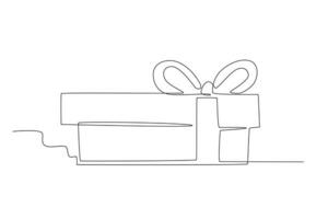 A gift box was tied with a ribbon on it vector