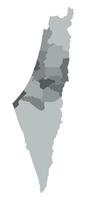 Detailed map of palestine. Palestine map. Grey silhouette. Vector illustration