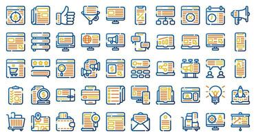 Digital Marketing set. Set colored icons. Digital Marketing symbols. Vector illustration