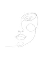 Continuous line drawing of face woman.Abstract line art portrait, Line,continuous line,drawing, Vector minimalism style and sketch portrait  concept.