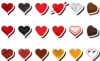 Illustration on theme beautiful big set sweet chocolate candy heart png