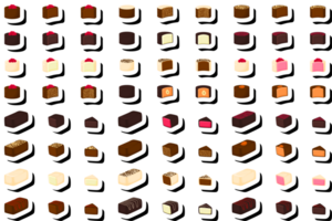 illustratie op thema mooie grote set zoete chocolade snoep bonbon png