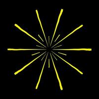 sunburst, light rays in line art. Bohemian symbol bursting sun rays, firework vector. vector