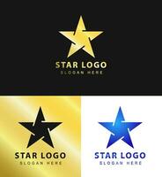 Silver and gold vector graphic, for company leader symbol with star shape. star logo