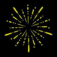 sunburst, light rays in line art. Bohemian symbol bursting sun rays, firework vector. vector