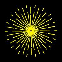 sunburst, light rays in line art. Bohemian symbol bursting sun rays, firework vector. vector