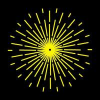 sunburst, light rays in line art. Bohemian symbol bursting sun rays, firework vector. vector