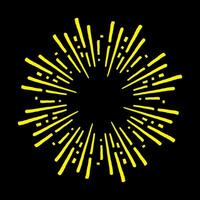 sunburst, light rays in line art. Bohemian symbol bursting sun rays, firework vector. vector