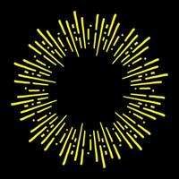 sunburst, light rays in line art. Bohemian symbol bursting sun rays, firework vector. vector