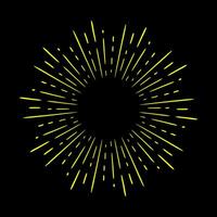 sunburst, light rays in line art. Bohemian symbol bursting sun rays, firework vector. vector