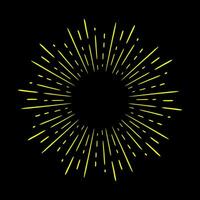 sunburst, light rays in line art. Bohemian symbol bursting sun rays, firework vector. vector