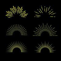 sunburst, light rays in line art. Bohemian symbol bursting sun rays, firework vector. vector